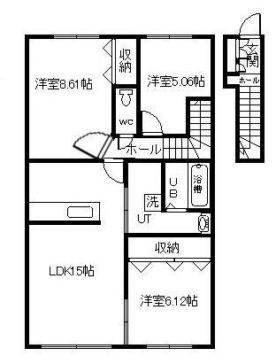 エコハウスI（士別）の間取り