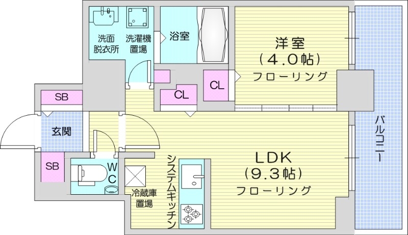 【プレシス知事公館前WESTの間取り】