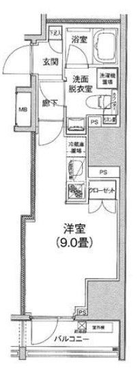 中央区日本橋小網町のマンションの間取り