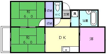 和歌山市栄谷のアパートの間取り