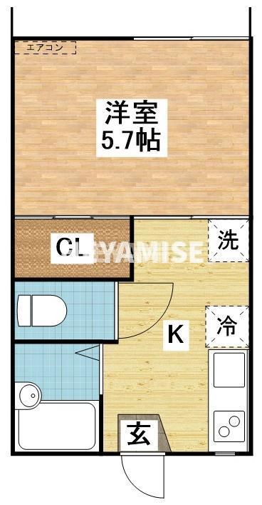 長崎市網場町のアパートの間取り