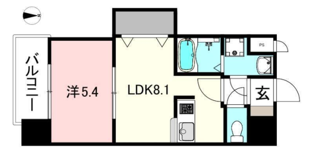 松山市東雲町のマンションの間取り