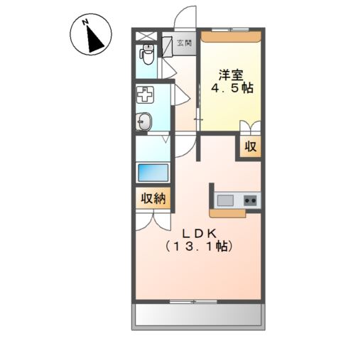 加古川市尾上町今福のアパートの間取り