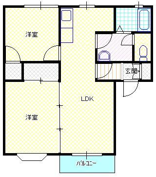 新発田市御幸町のアパートの間取り