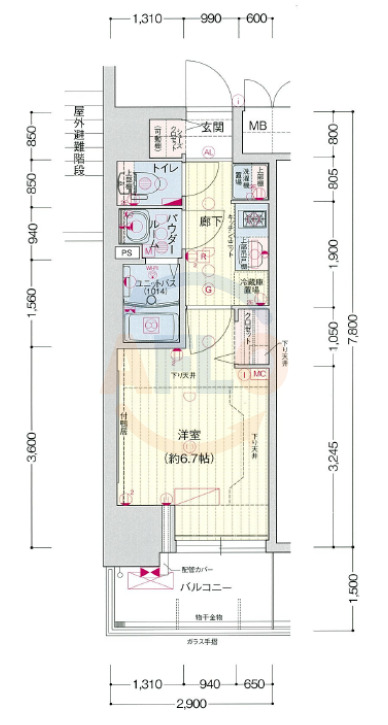 【プレサンス梅田北ディアの間取り】