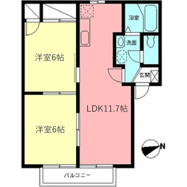 相模原市南区新戸のアパートの間取り