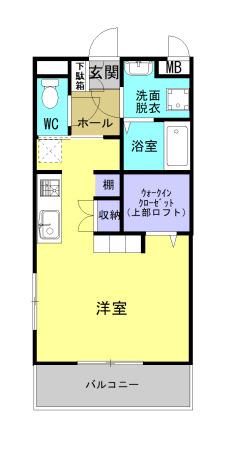 宇城市松橋町松橋のマンションの間取り