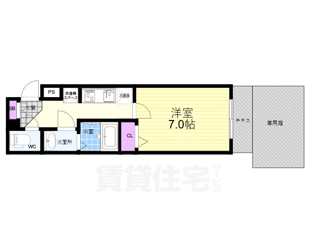 京都市中京区壬生賀陽御所町のマンションの間取り