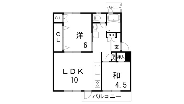 高尾台住宅2号棟の間取り