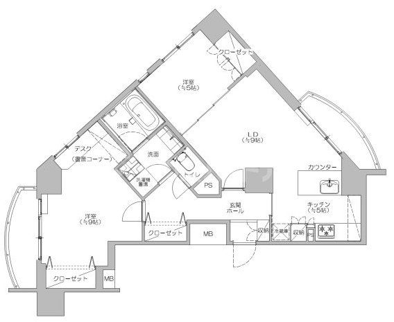 足立区千住中居町のマンションの間取り