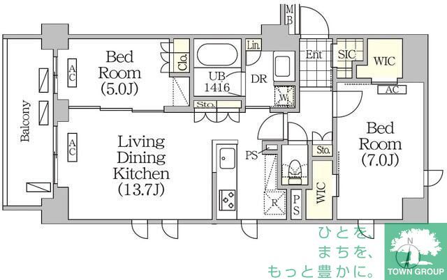 目黒区南のマンションの間取り