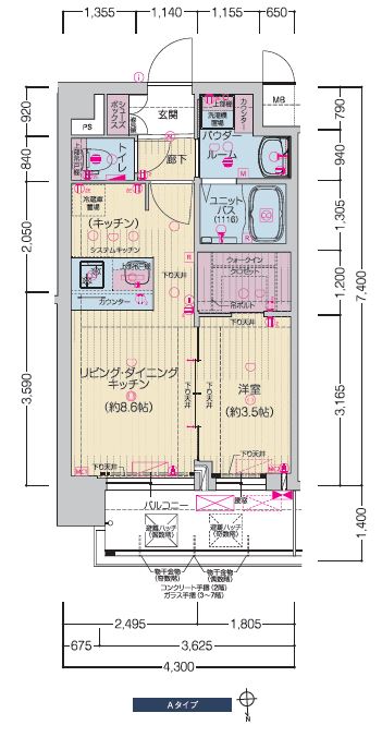 プレサンスTHE KYOTO東福寺EASTの間取り