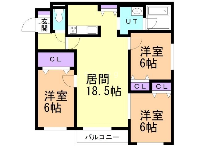 千歳市春日町のマンションの間取り