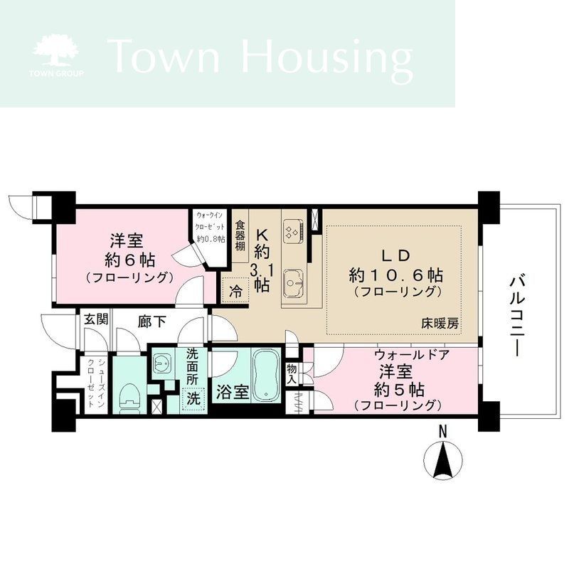 【船橋市若松のマンションの間取り】