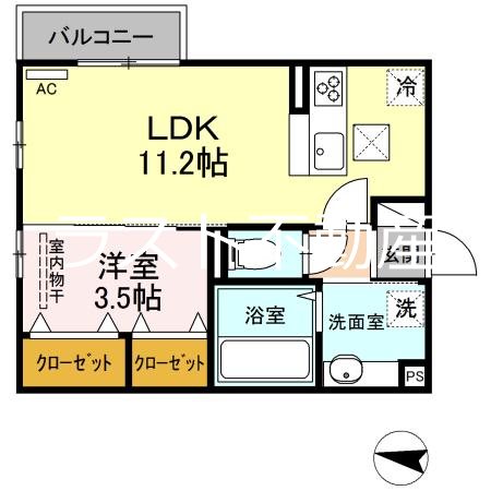 薩摩川内市宮内町のアパートの間取り