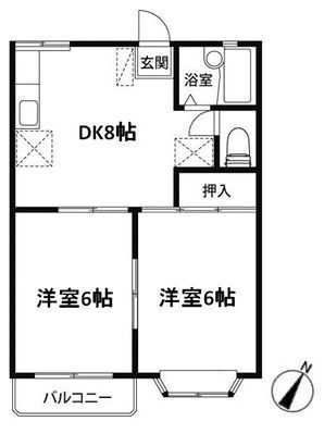 上尾市大字大谷本郷のアパートの間取り