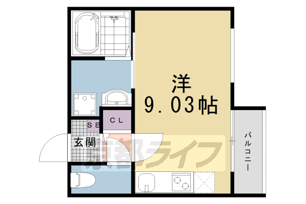 京都市南区東九条河西町のマンションの間取り