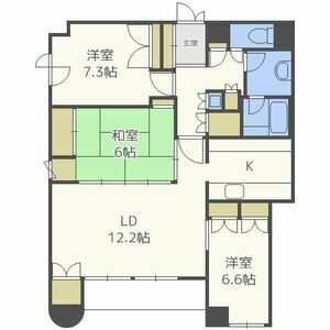 札幌市中央区南七条西のマンションの間取り