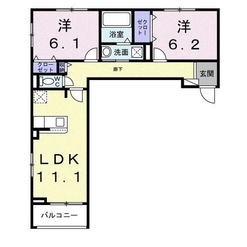 ルピナスＨｏｓｈｉｄａの間取り