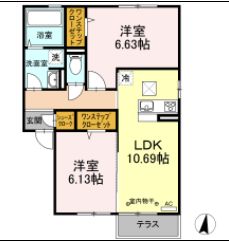 南足柄市塚原のアパートの間取り