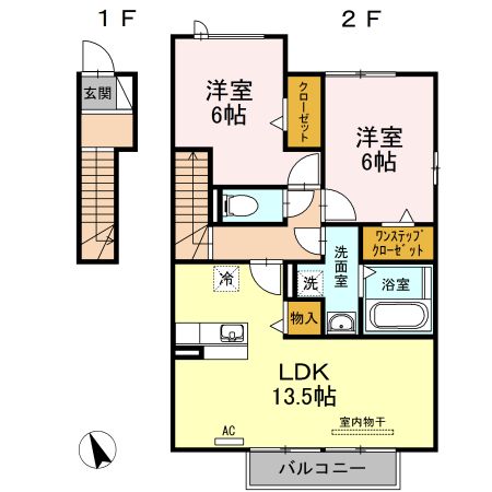 ジャルダン　Aの間取り