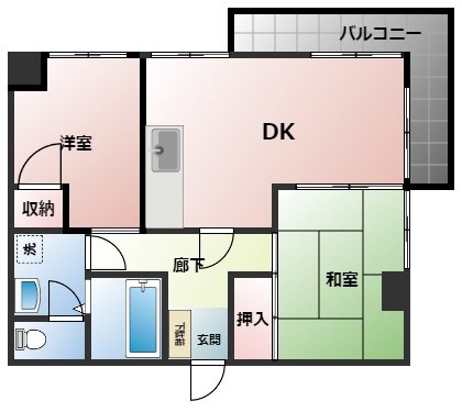 尼崎市椎堂のマンションの間取り