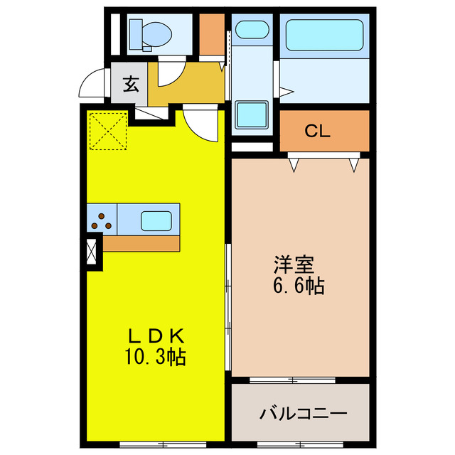 大垣市青柳町のアパートの間取り