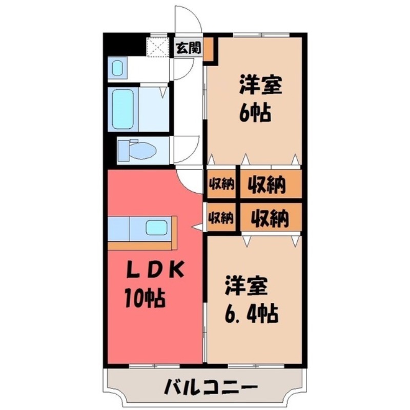 栃木市城内町のマンションの間取り