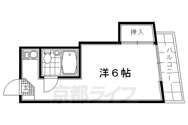 京都市右京区西院巽町のマンションの間取り