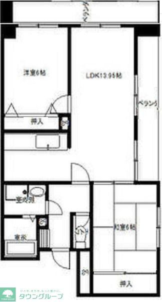 川口市坂下町のマンションの間取り