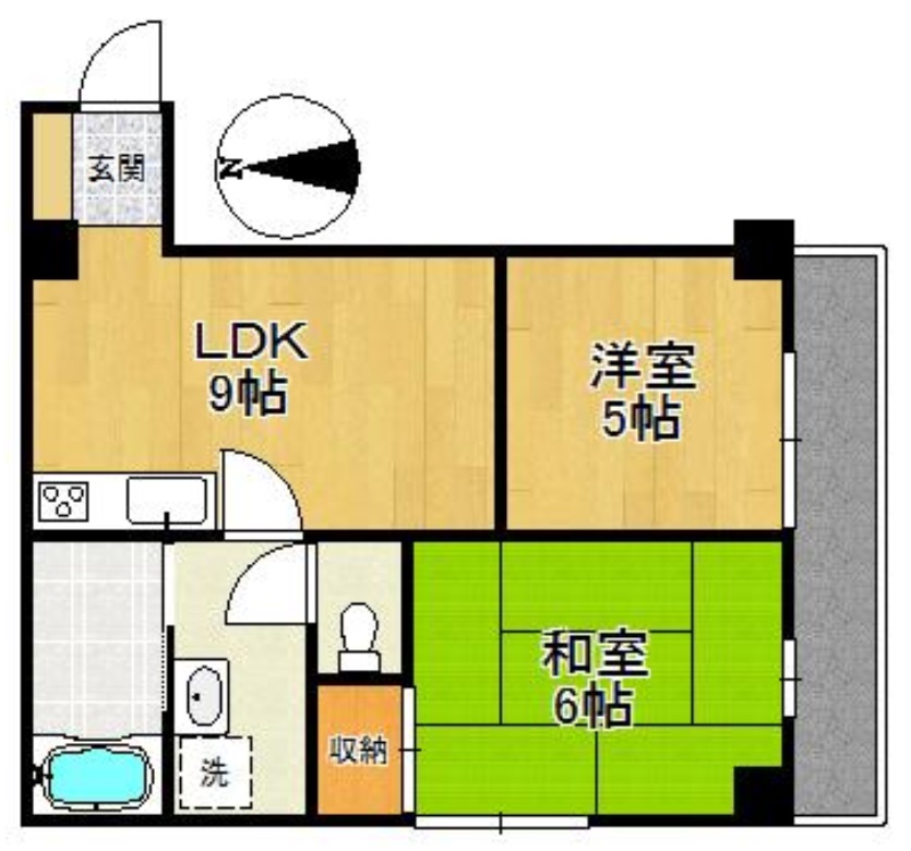 世田谷区中町のマンションの間取り