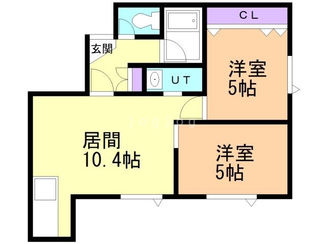 札幌市白石区北郷一条のアパートの間取り