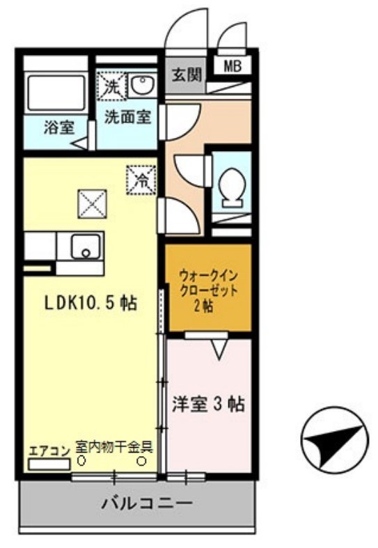 セジュール東阿保　B棟の間取り