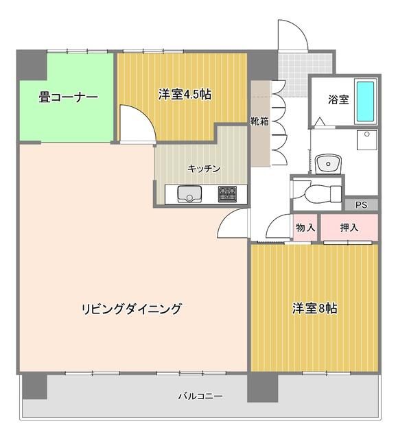 コープ野村花壇Ａ棟の間取り