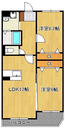 セレーナ直方II（セレーナノオガタツー）の間取り