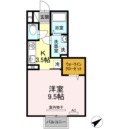 カレッジタウン　Ａ棟の間取り