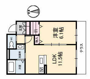 【岡山市南区万倍のマンションの間取り】