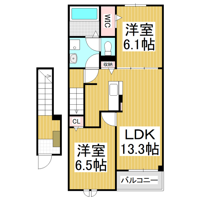 伊那市狐島のアパートの間取り