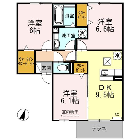 あま市七宝町桂のアパートの間取り