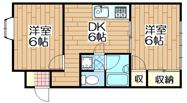 横浜市磯子区田中のアパートの間取り