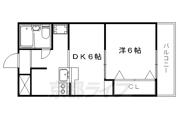 京都市山科区御陵大津畑町のマンションの間取り