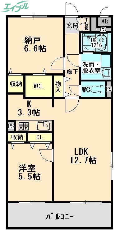 ミアカーサT.Gの間取り