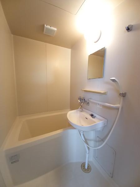 バス・シャワールーム　洗面台はバスルームにあります