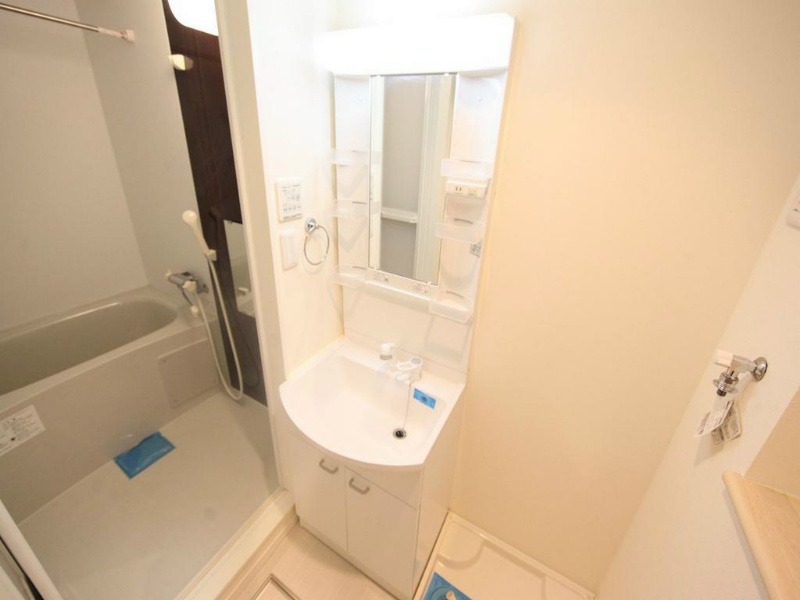 洗面設備　脱衣所　独立洗面台（シャンプードレッサー付）収納スペース有