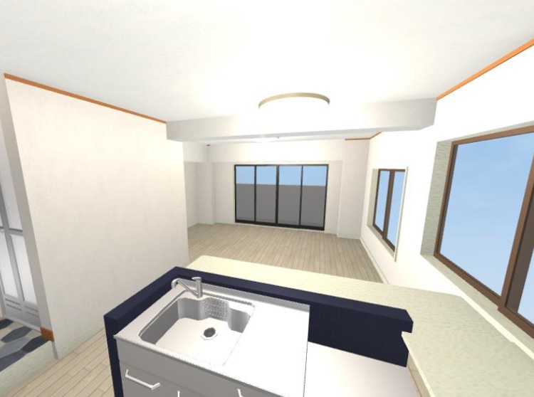 居室・リビング　※改装中につきイメージパースとなります。