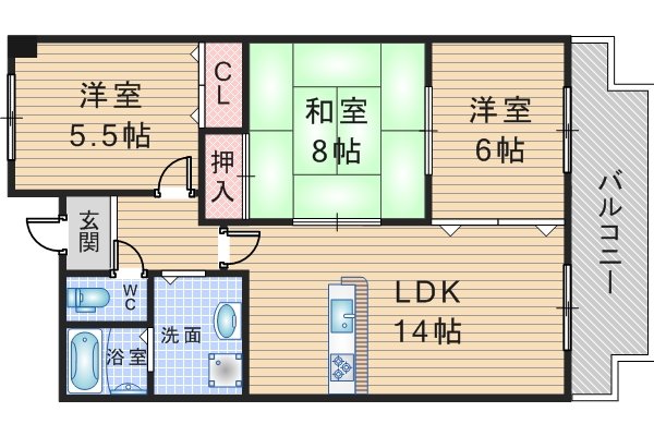 ラヴィスタ東豊中の間取り写真