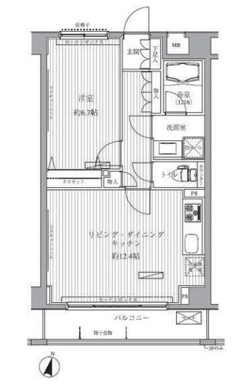 メゾンカルム西新宿の間取り写真