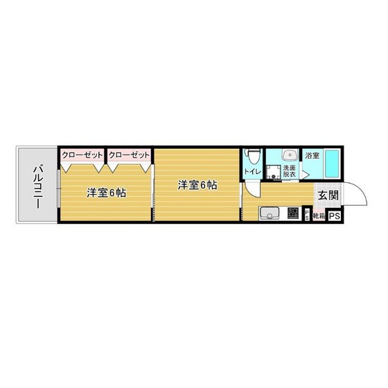 西鉄貝塚線 貝塚駅 徒歩10分 15階建 築20年の間取り写真