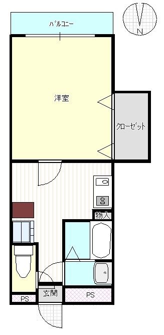 福岡市中央区荒戸のマンションの間取り