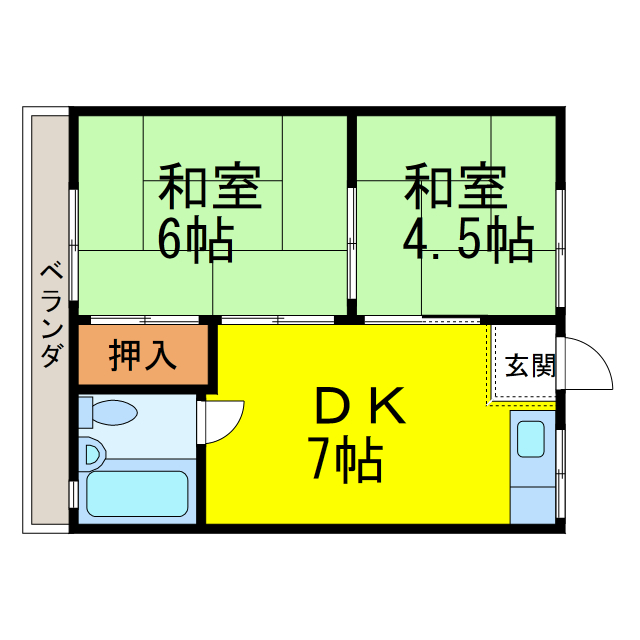 高槻市氷室町のアパートの間取り